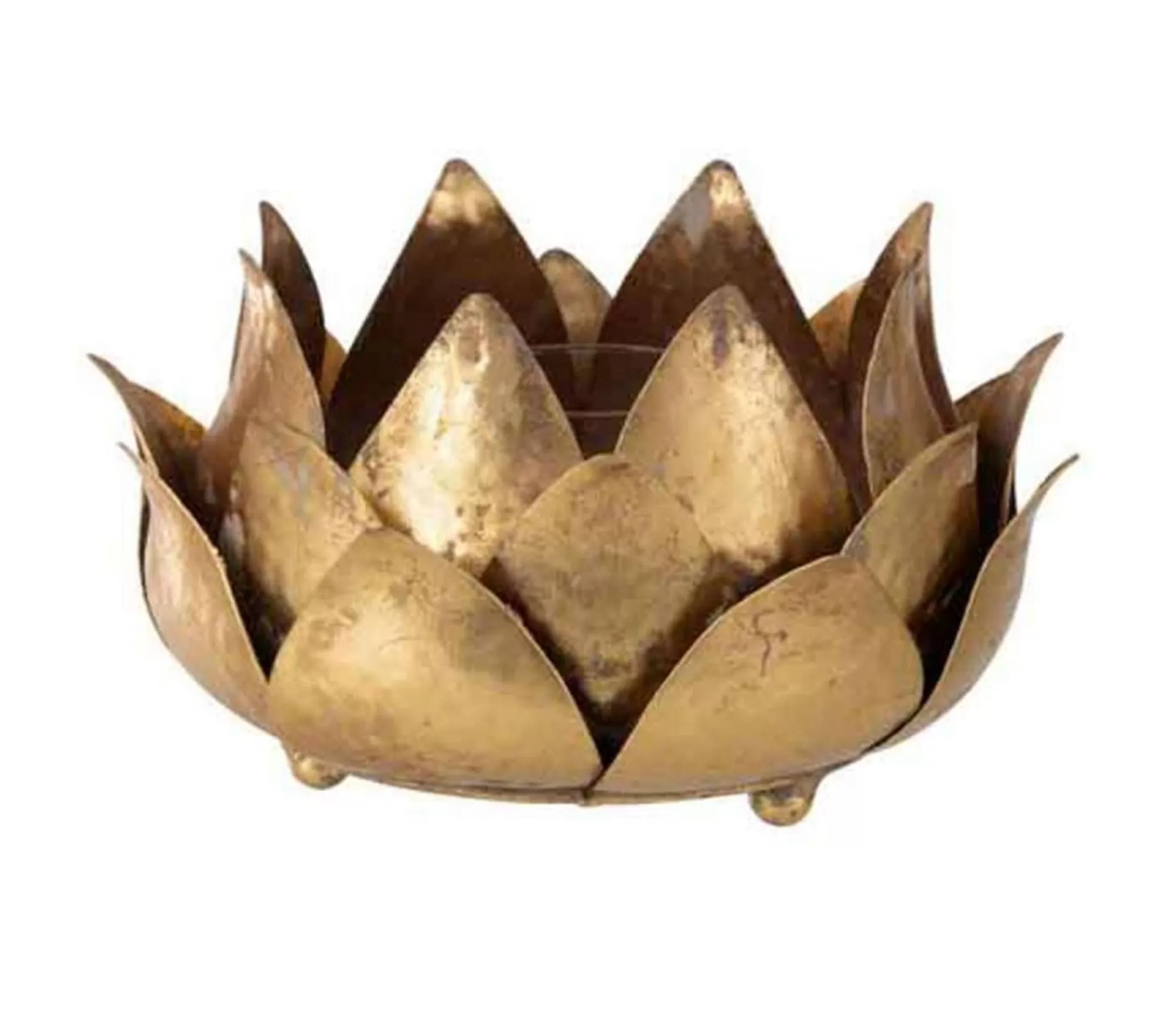 Flash Sale * Photophore Design "Fleur De Lotus" 24Cm Or