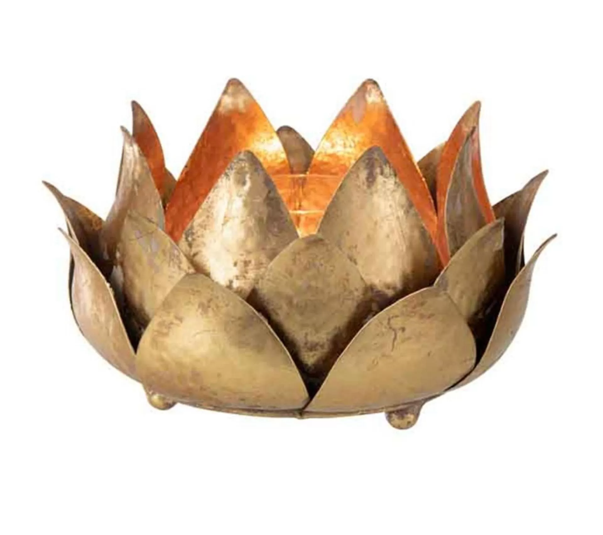 Flash Sale * Photophore Design "Fleur De Lotus" 24Cm Or