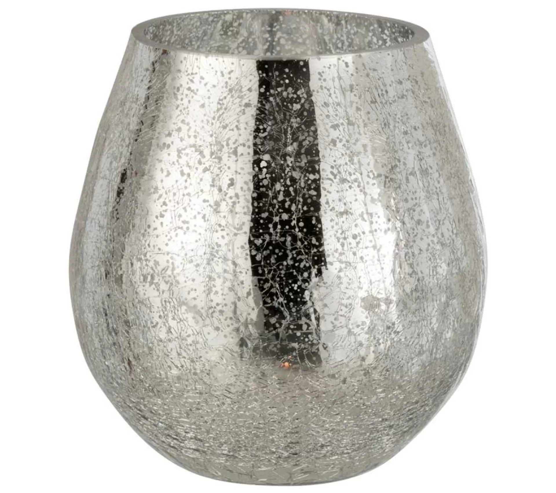 Hot * Photophore Design "Oeuf Craquele" 17Cm Argent