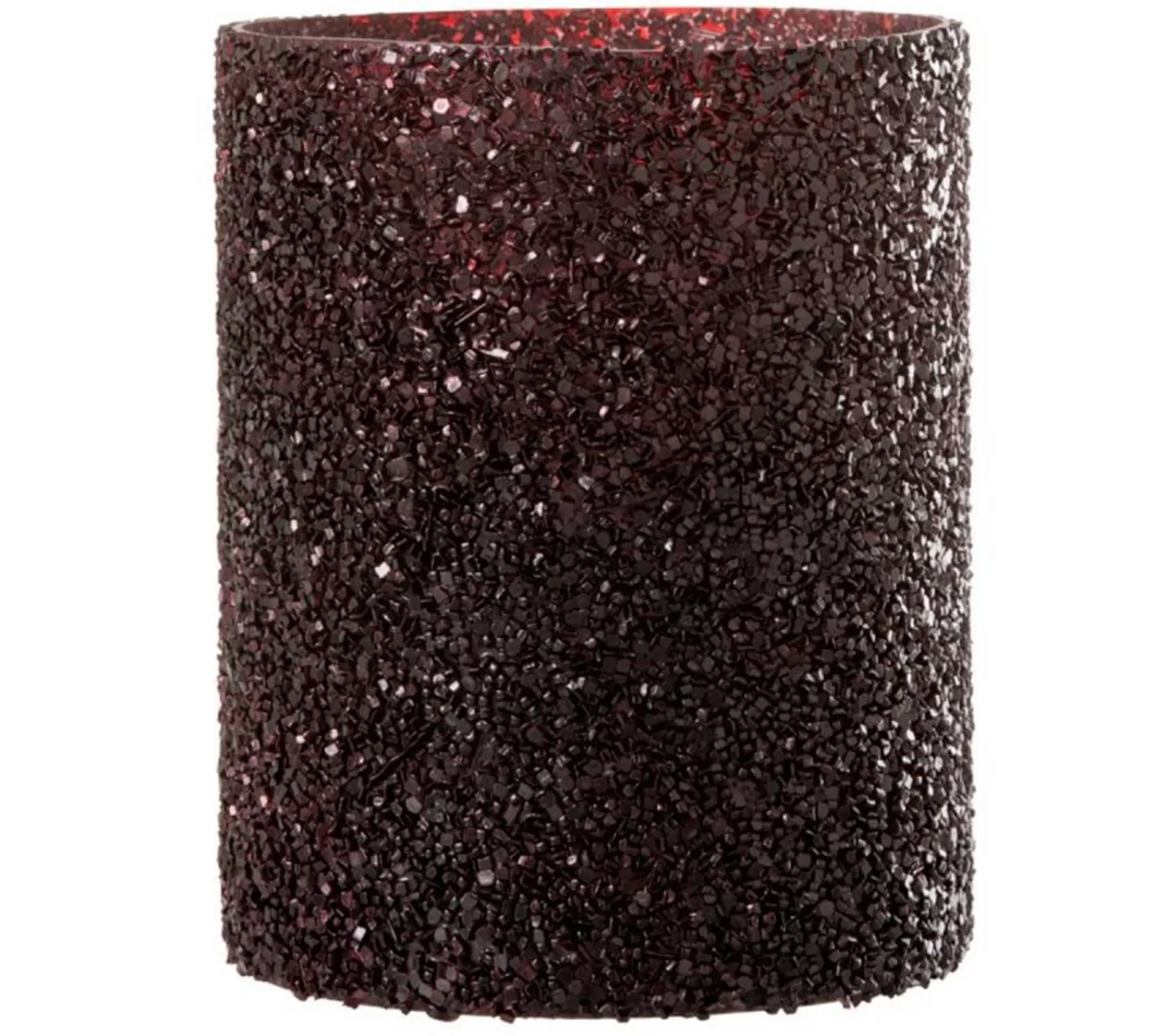 New * Photophore Design "Paillettes Déco" 21Cm Rouge
