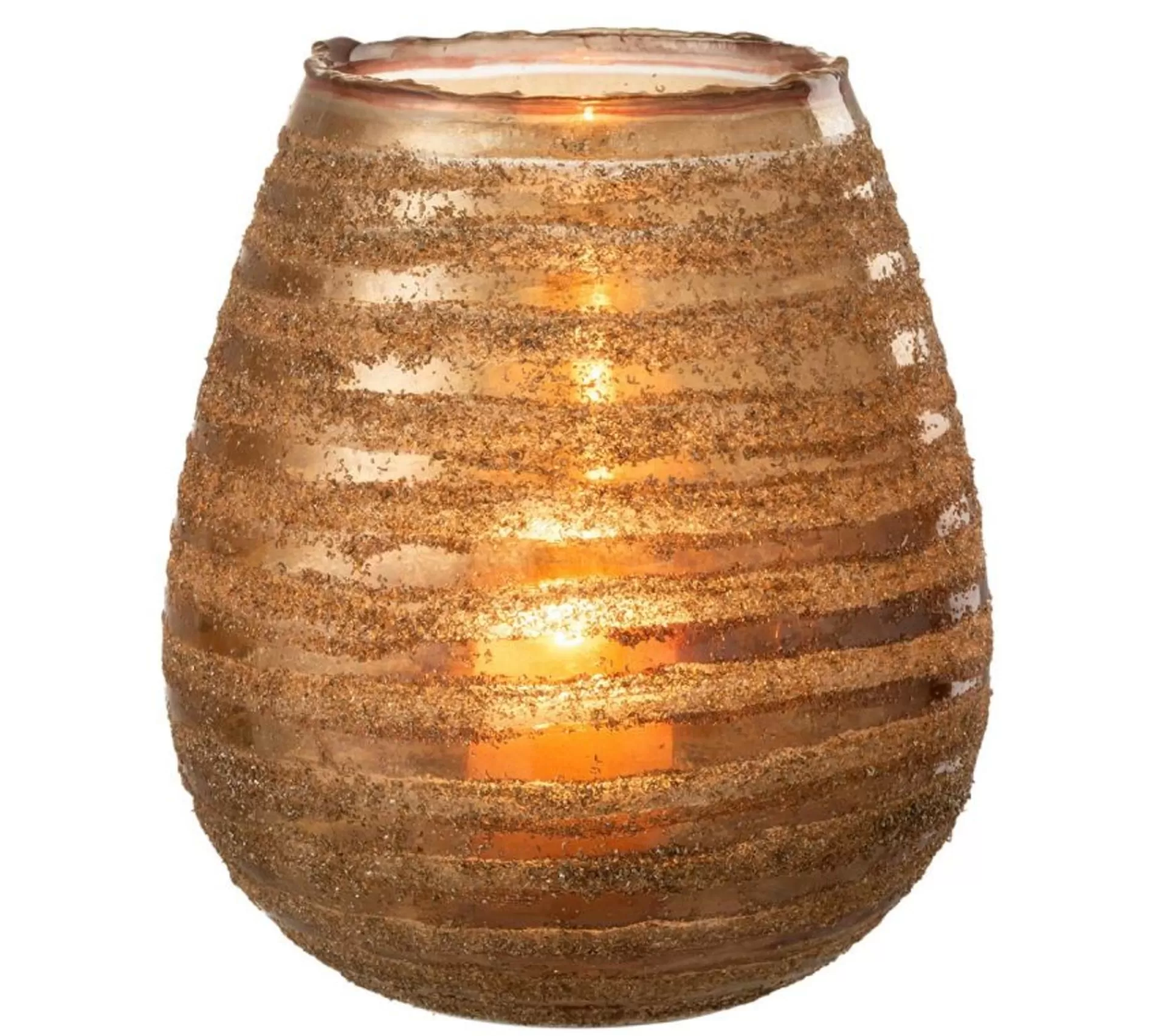 Discount * Photophore Design "Safari Lignes" 23Cm Marron