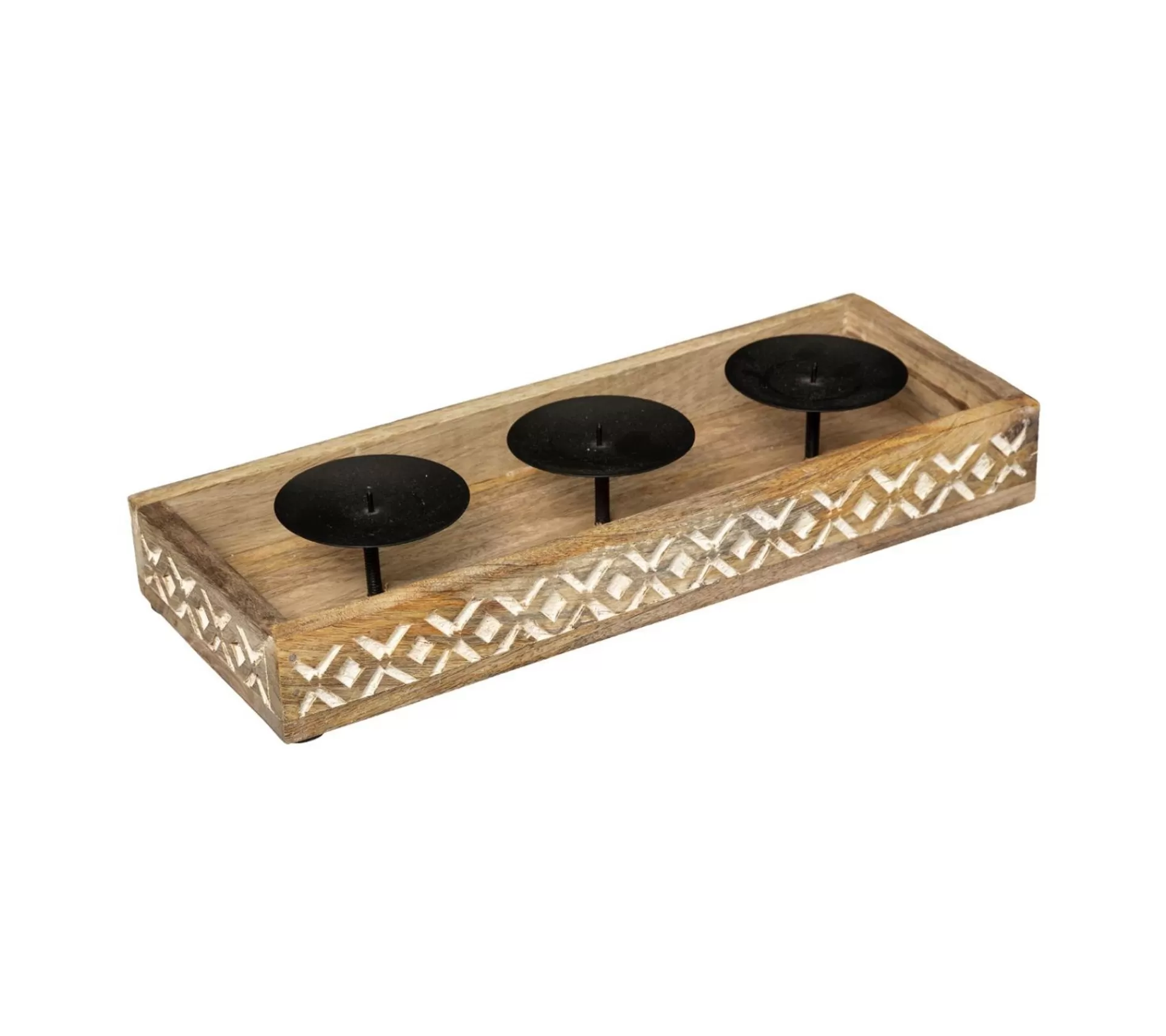 Hot * Photophore En Bois "Hacienda" 35Cm Naturel