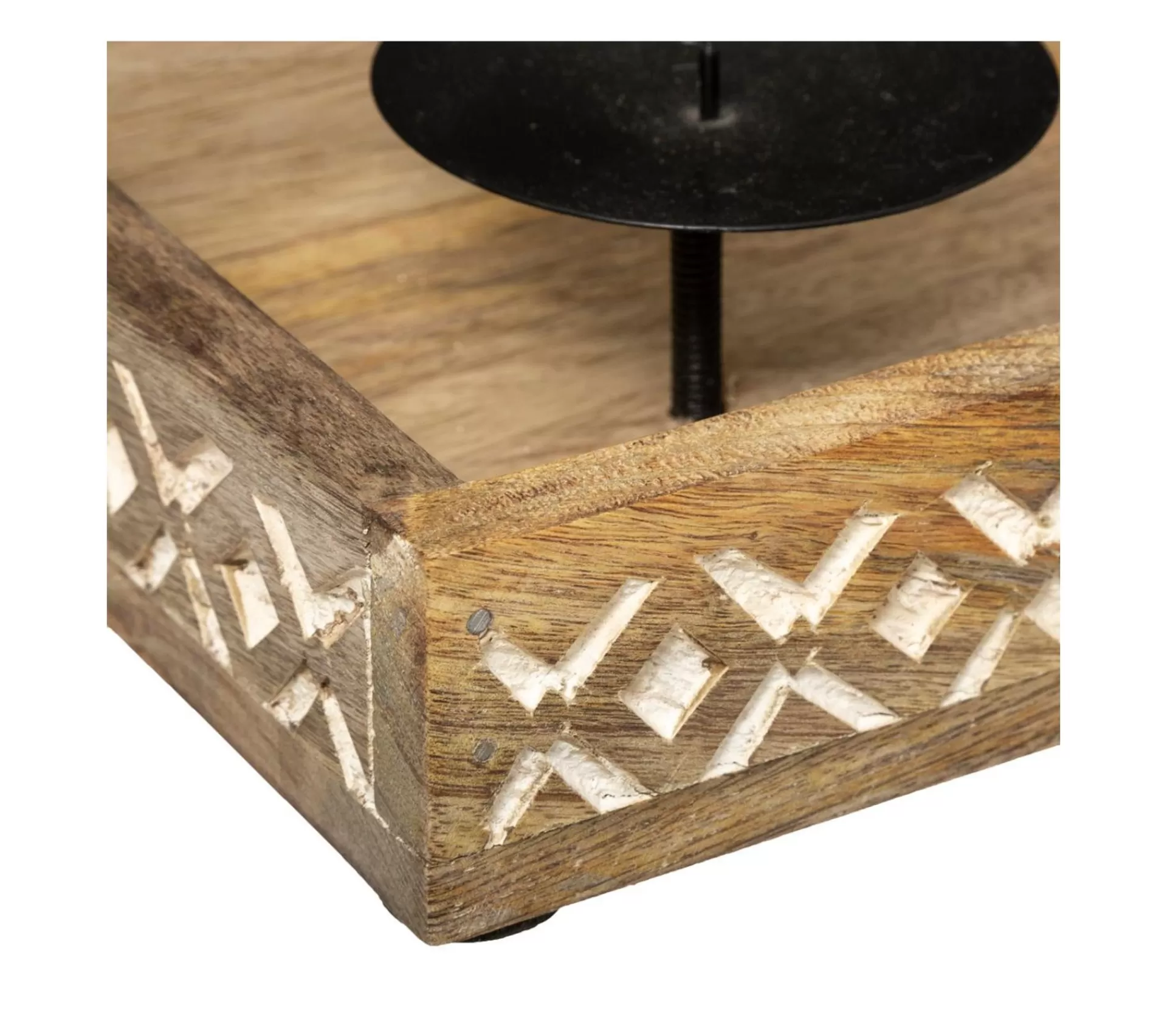 Hot * Photophore En Bois "Hacienda" 35Cm Naturel