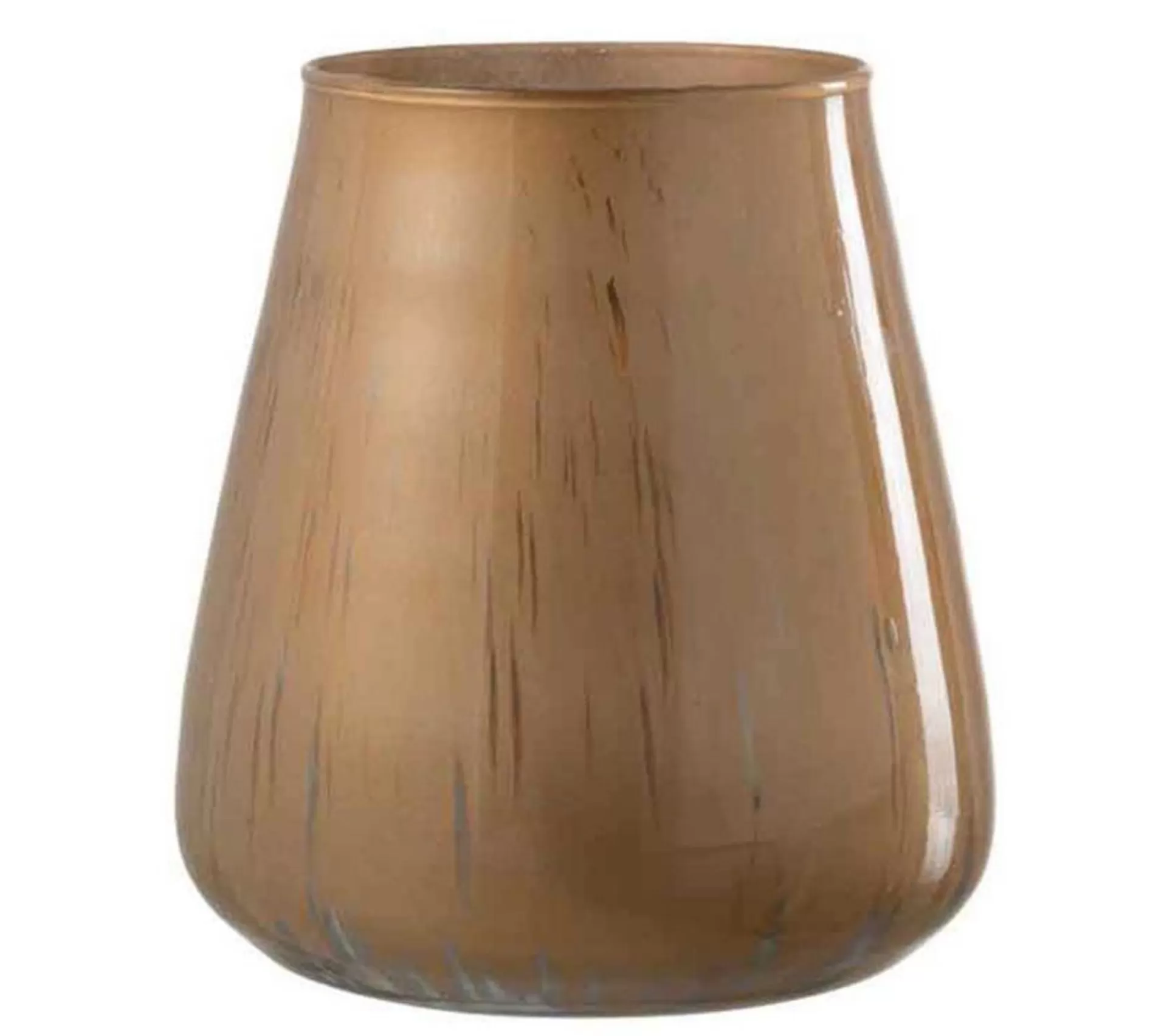 Fashion * Photophore En Verre "Antique" 17Cm Marron Cognac