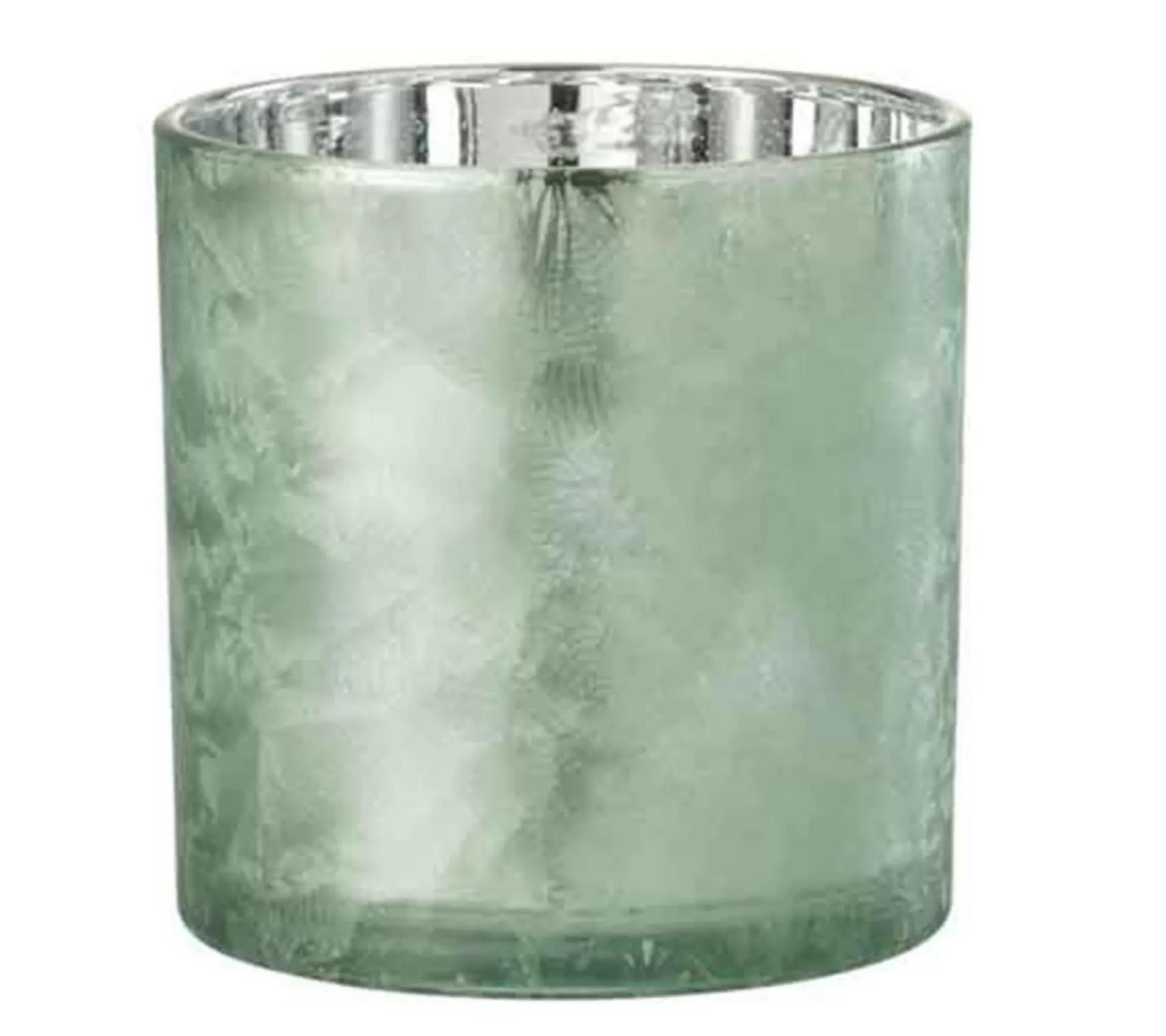 Fashion * Photophore En Verre "Arbre" 15Cm Vert Et Argent