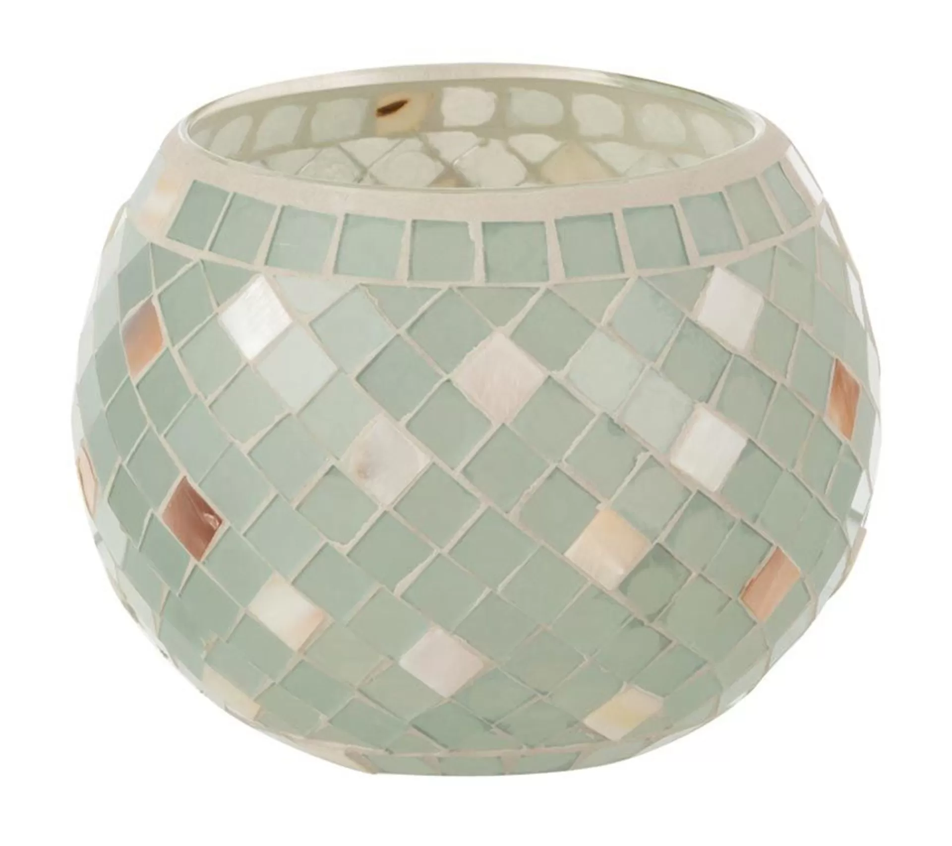 Clearance * Photophore En Verre Design "Miosai" 15Cm Gris