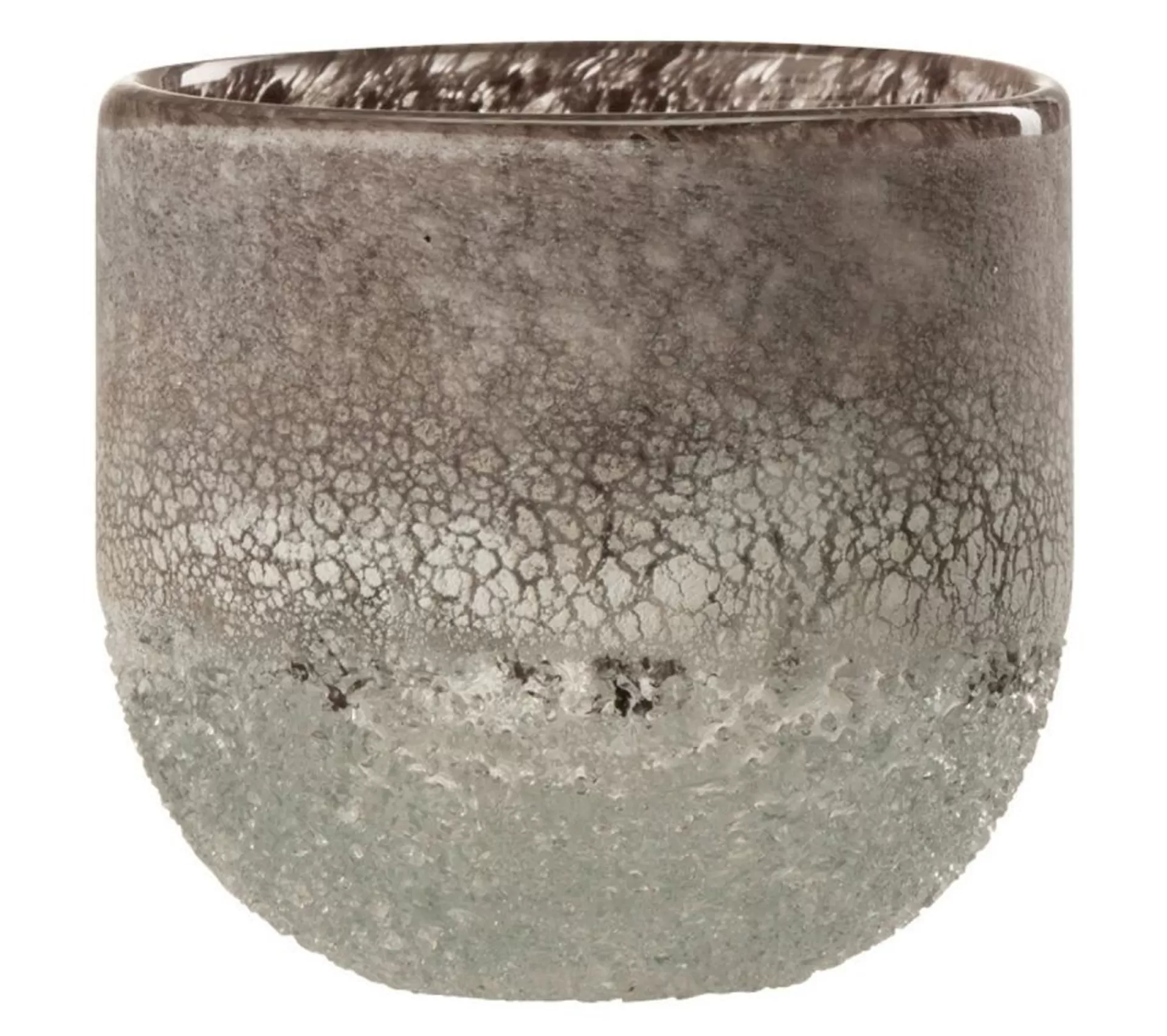 Fashion * Photophore En Verre Design "Scavo" 10Cm Gris