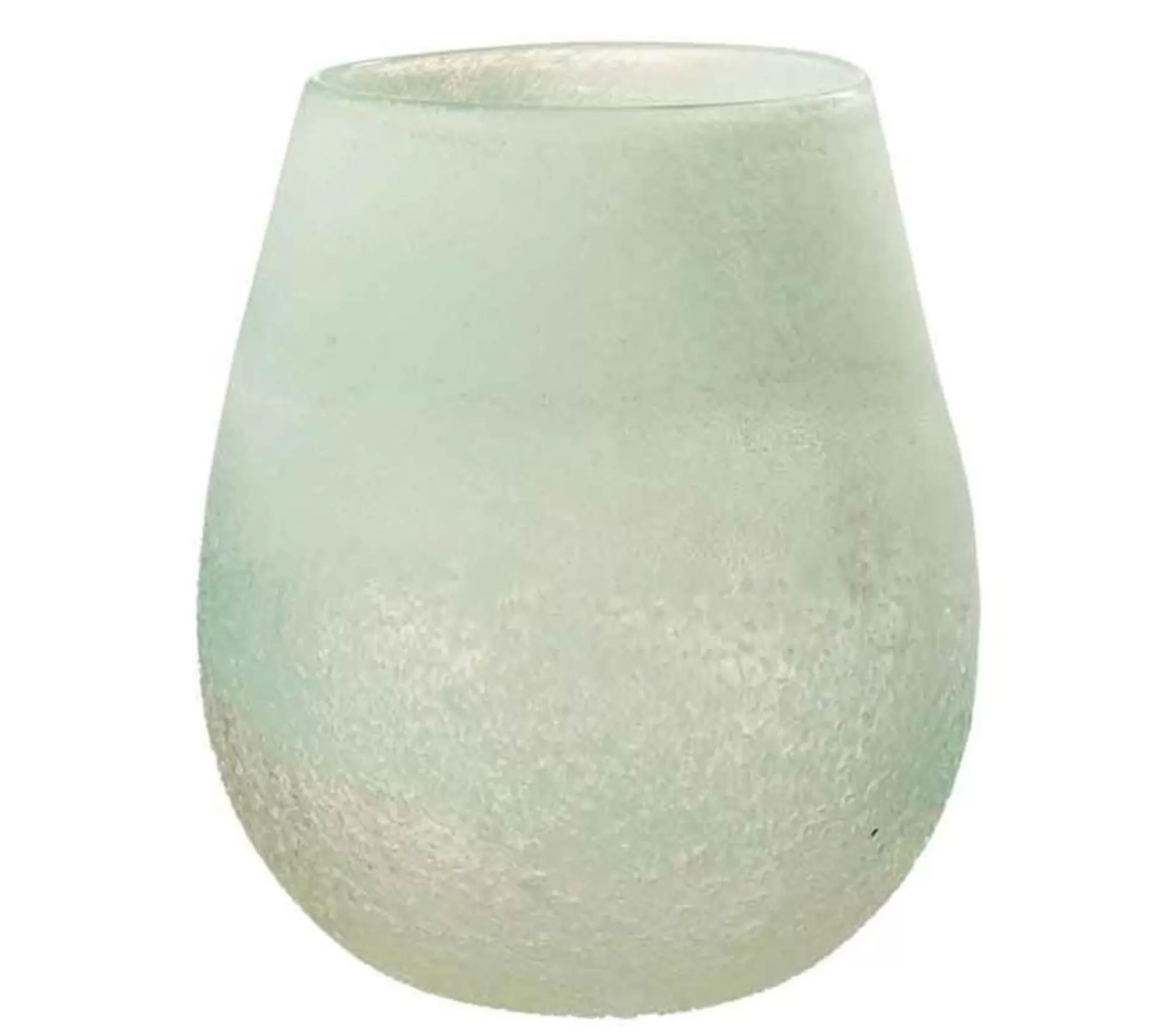 New * Photophore En Verre Design "Scavo" 22Cm Aqua