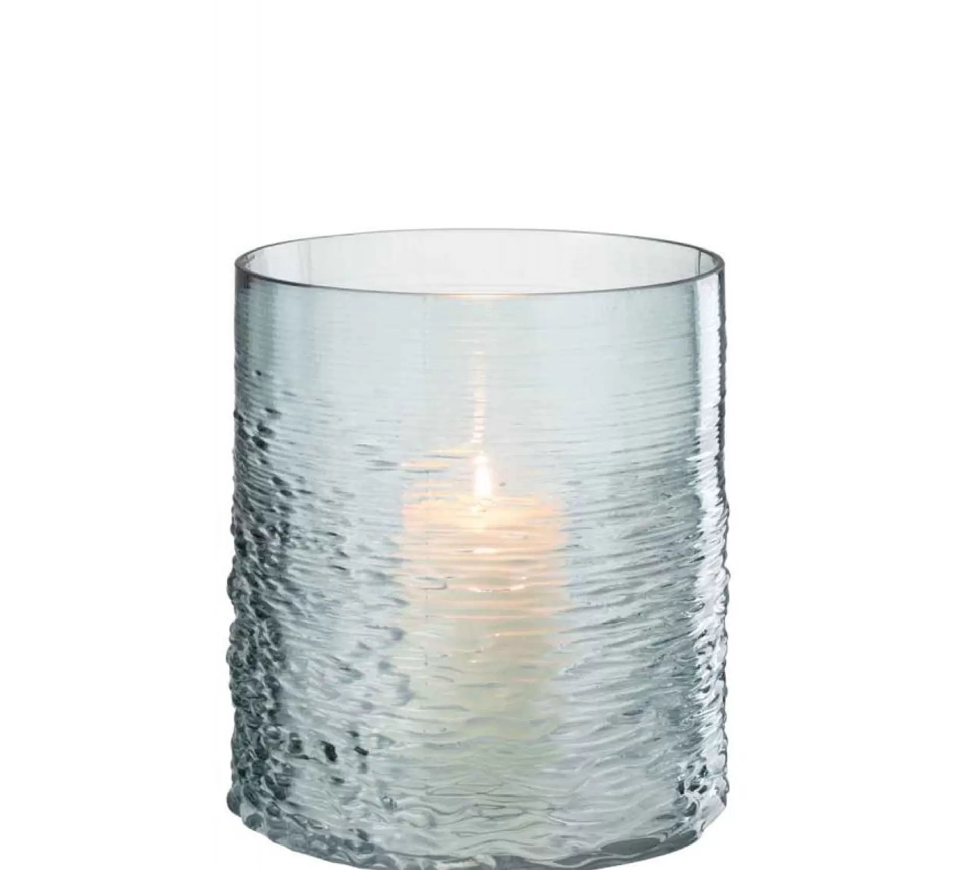 Clearance * Photophore En Verre Design "Sladia" 22Cm Bleu