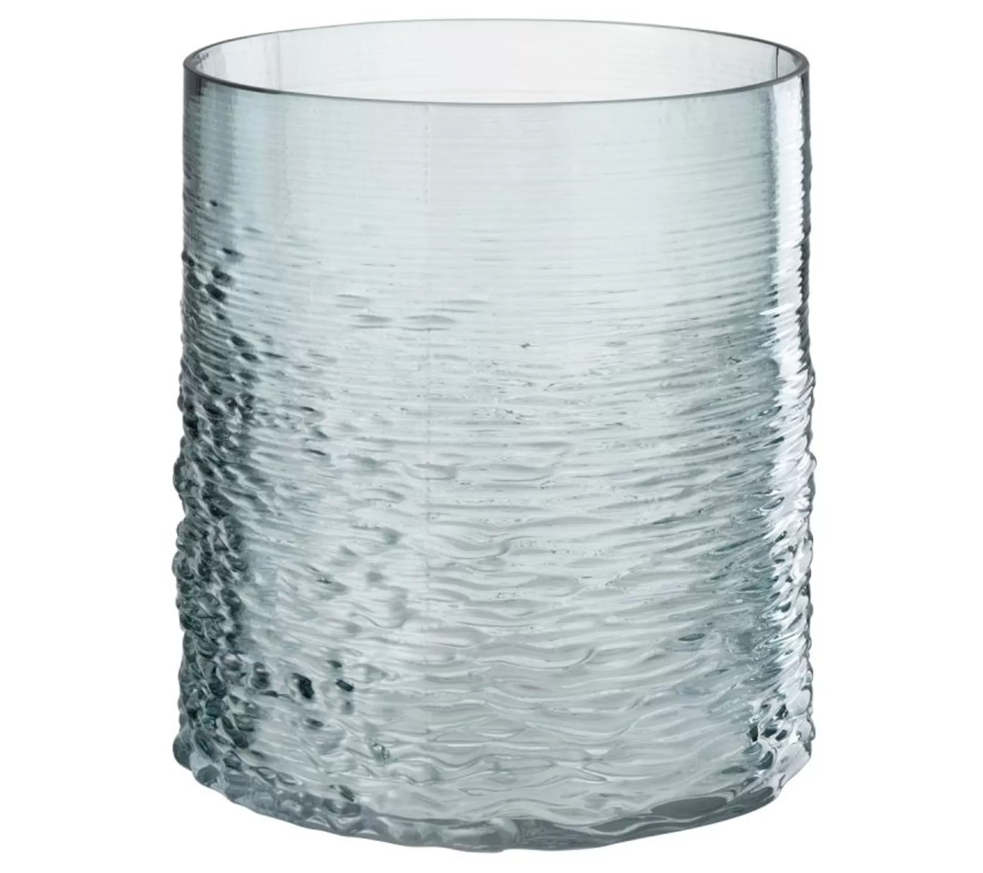 Clearance * Photophore En Verre Design "Sladia" 22Cm Bleu