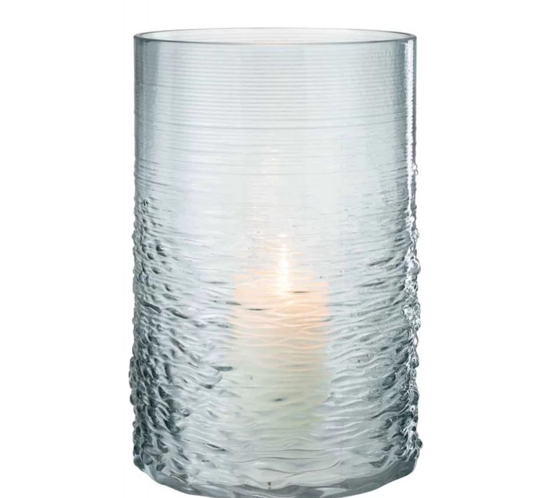 Fashion * Photophore En Verre Design "Sladia" 30Cm Bleu