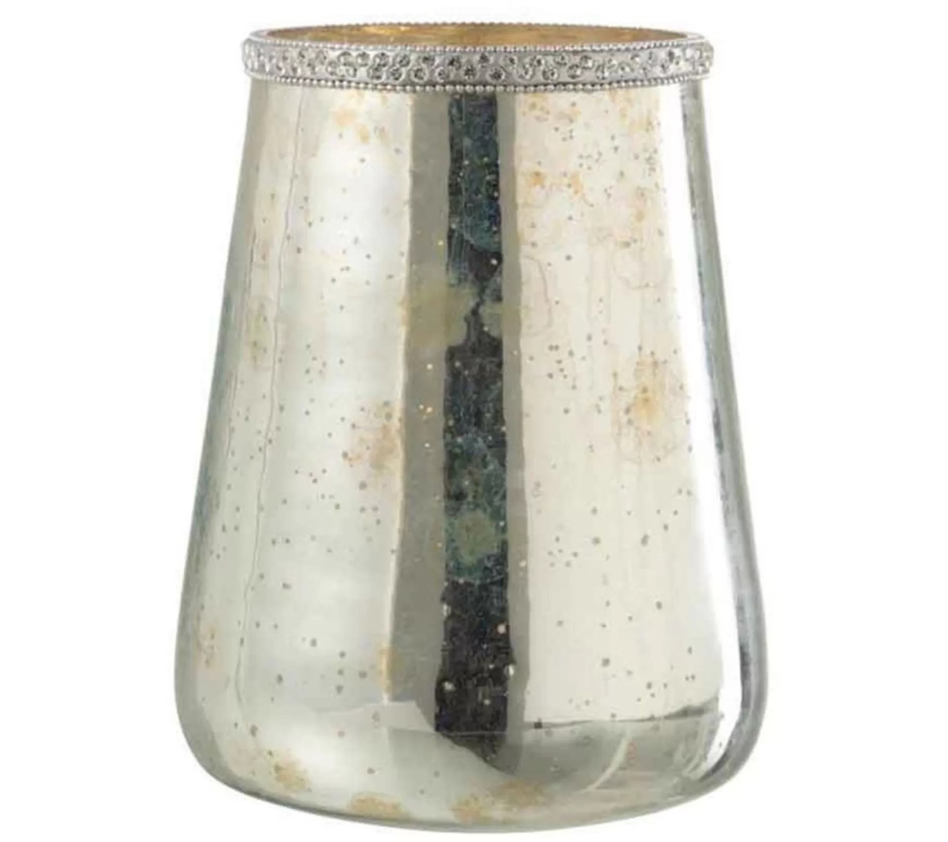 Fashion * Photophore En Verre "Diamant" 22Cm Argent