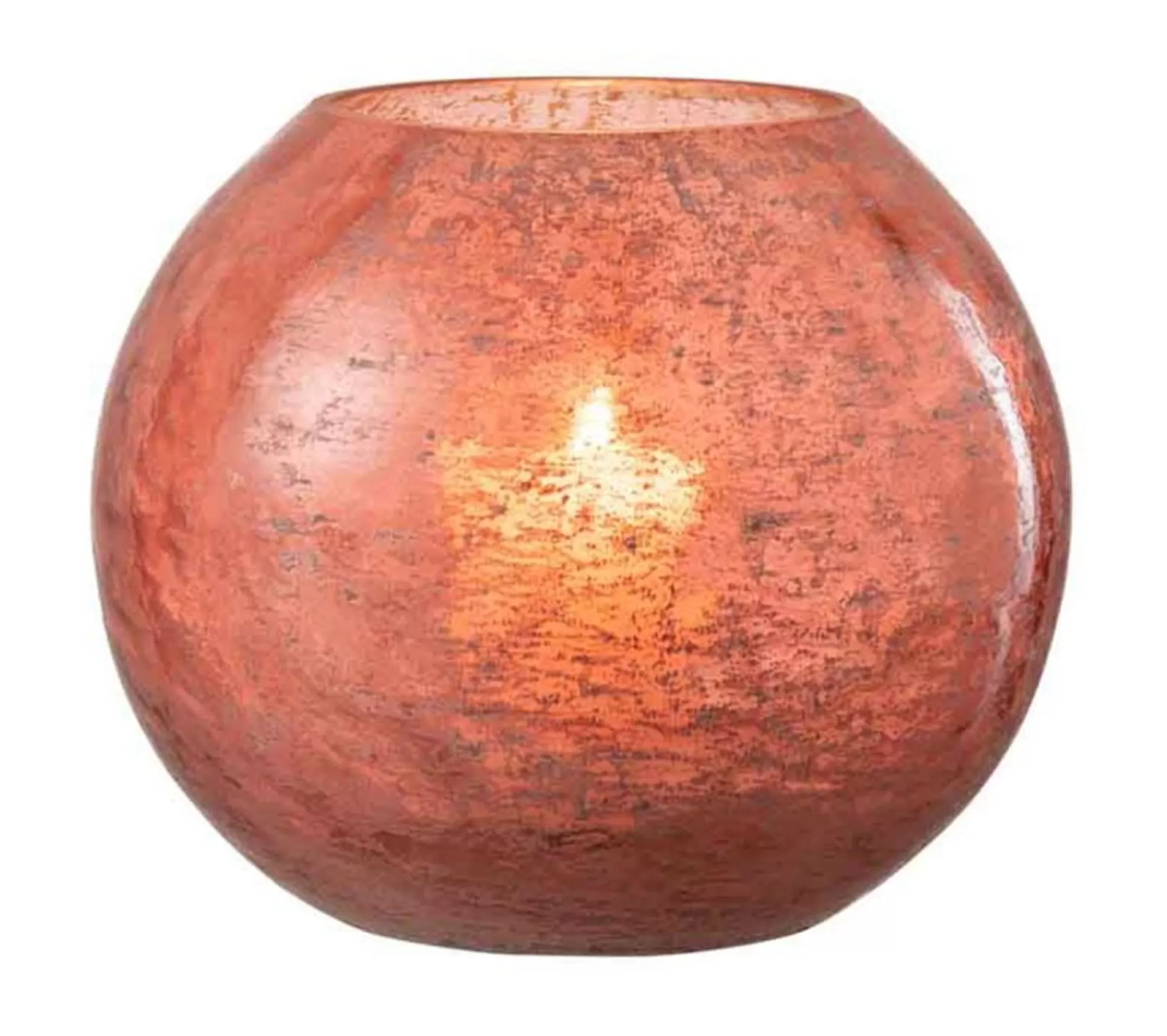 Clearance * Photophore En Verre "Nuria" 19Cm Terracotta