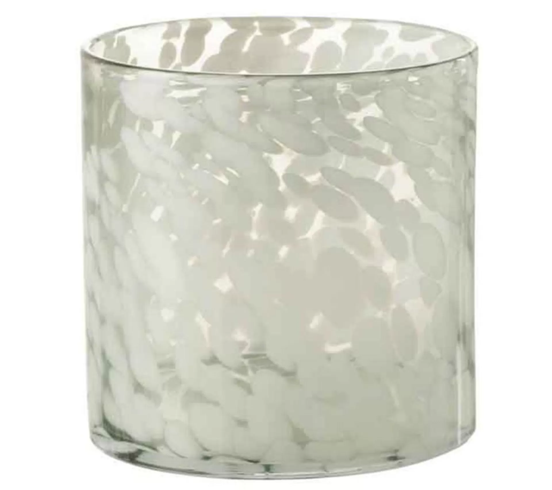 Flash Sale * Photophore En Verre "Tache" 18Cm Gris Et Blanc