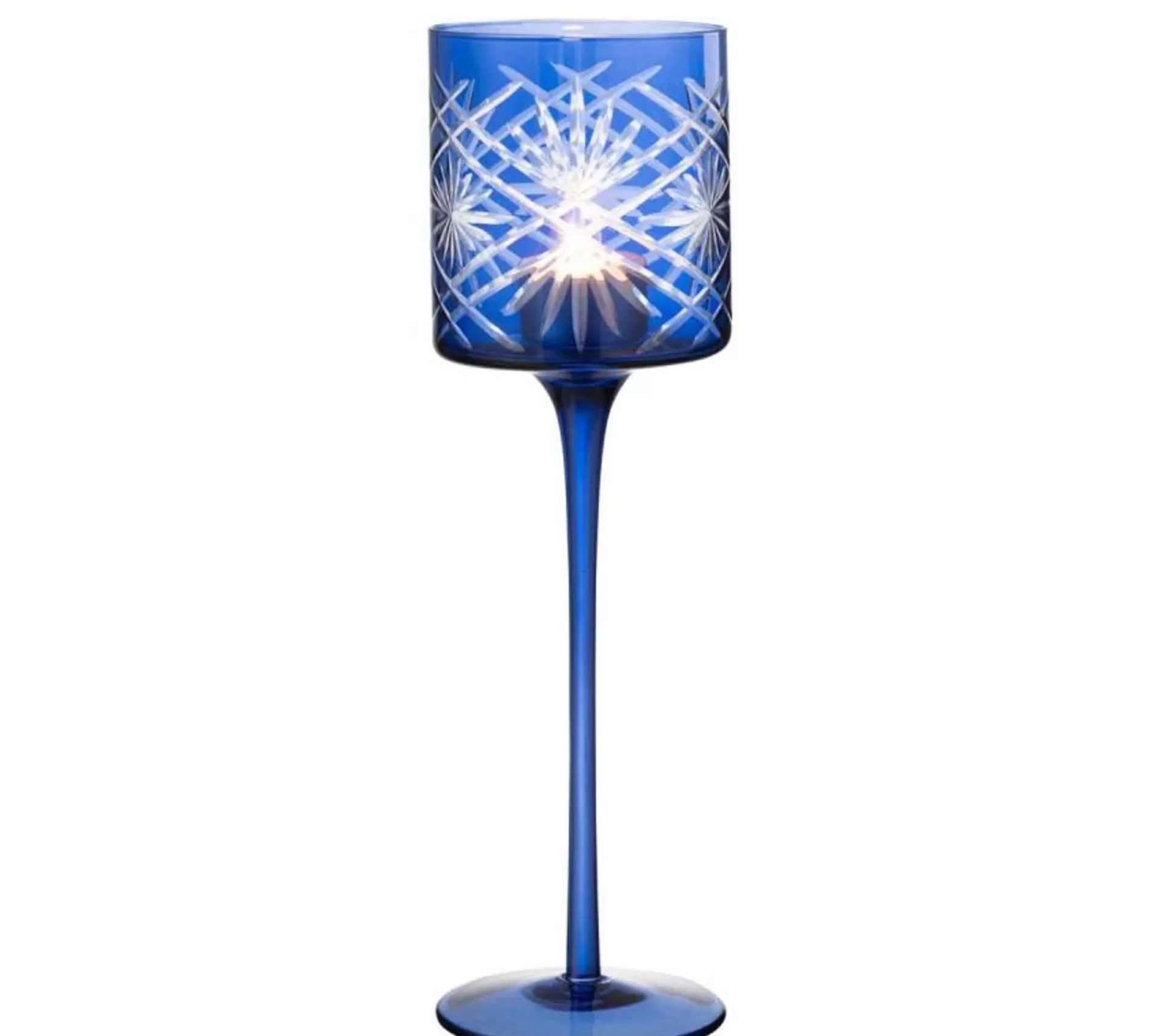 Hot * Photophore Sur Pied Déco "Santorini" 30Cm Bleu