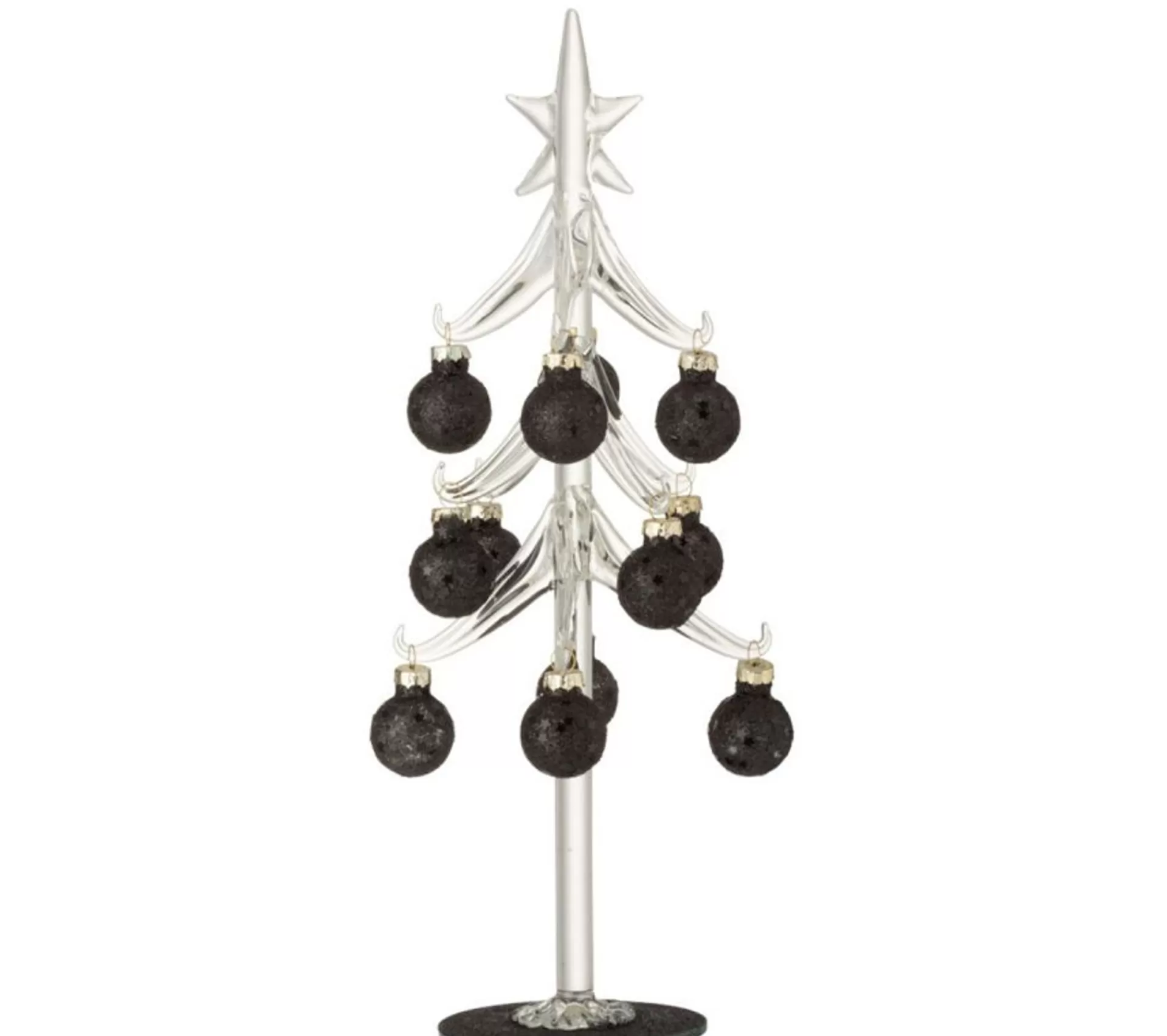 Flash Sale * Sapin De Noël Déco "Etoile" 30Cm Noir Et Transparent