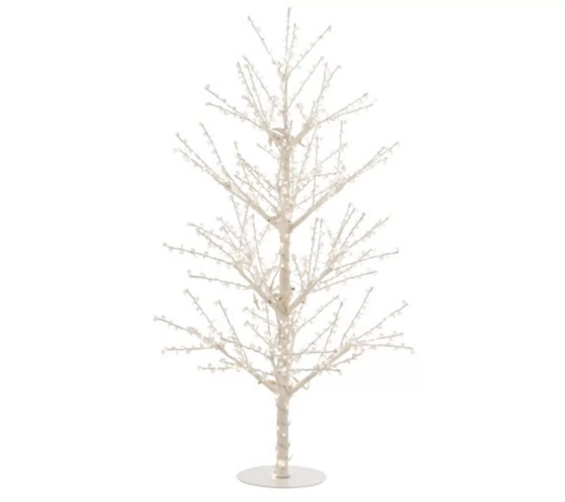 New * Statuette Déco A Led "Arbre Nu Perles" 125Cm Blanc