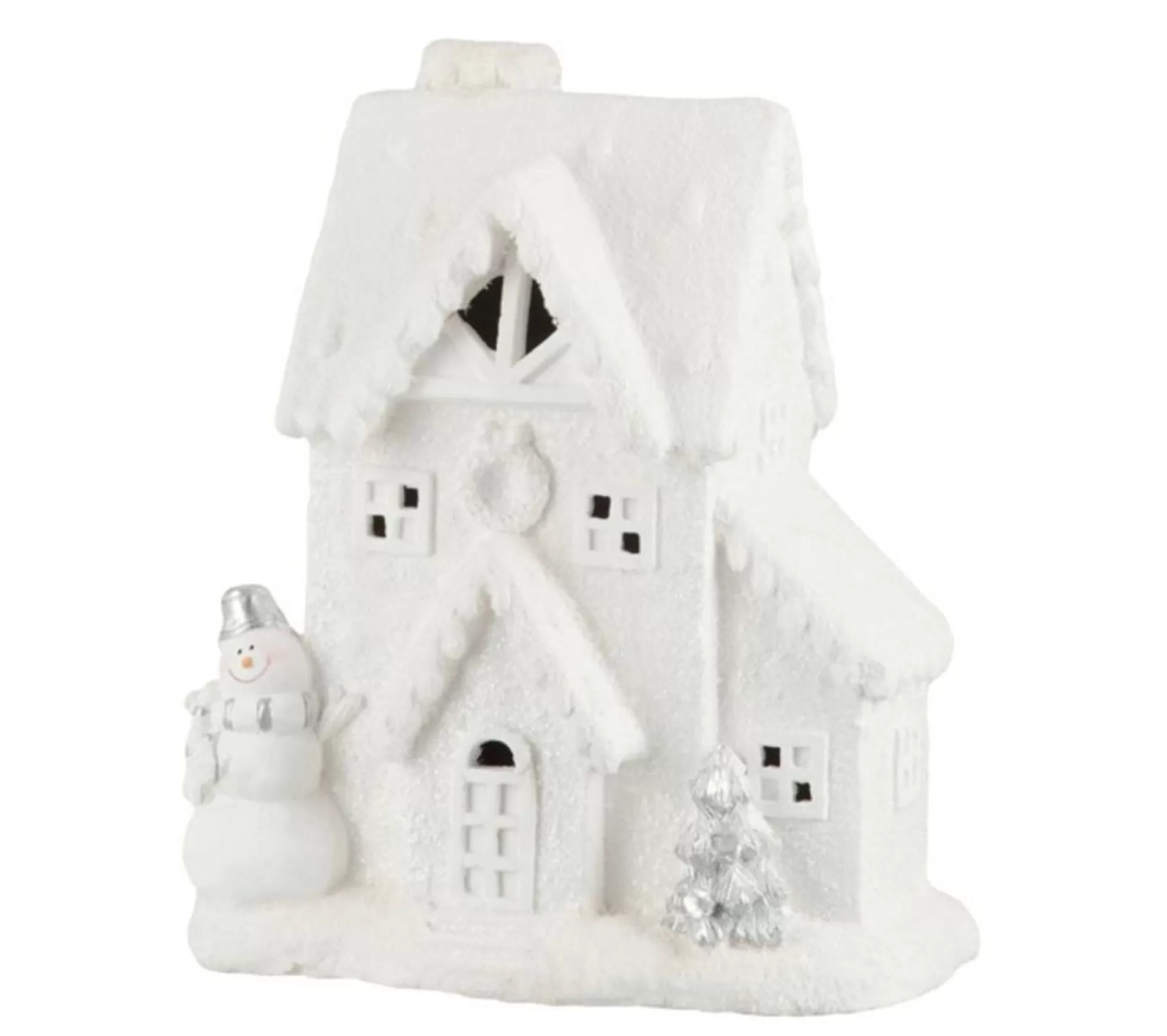 Discount * Statuette Déco A Led "Maison Hiver" 40Cm Blanc