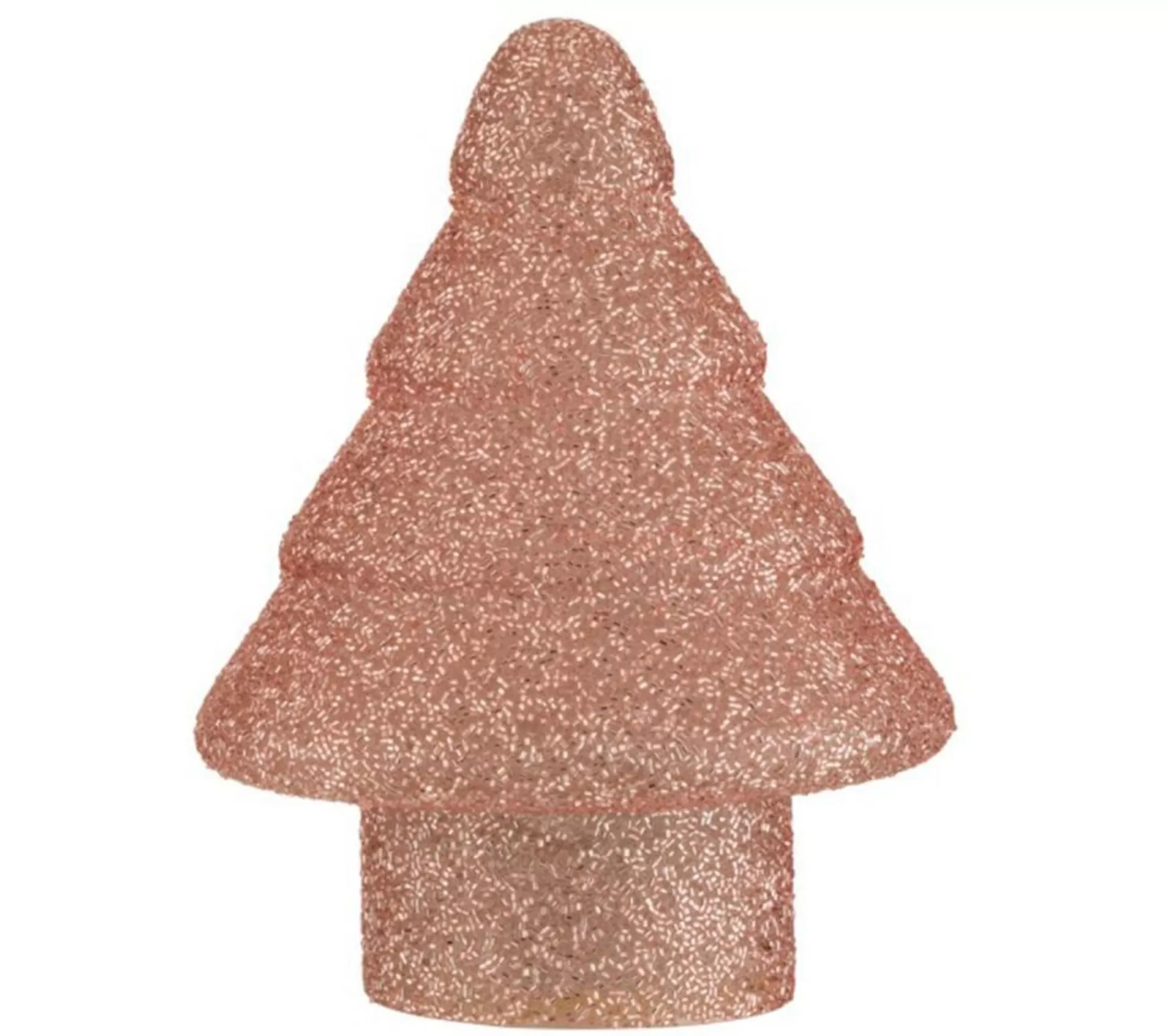 Fashion * Statuette Déco Led Verre "Sapin De Noël" 22Cm Rose