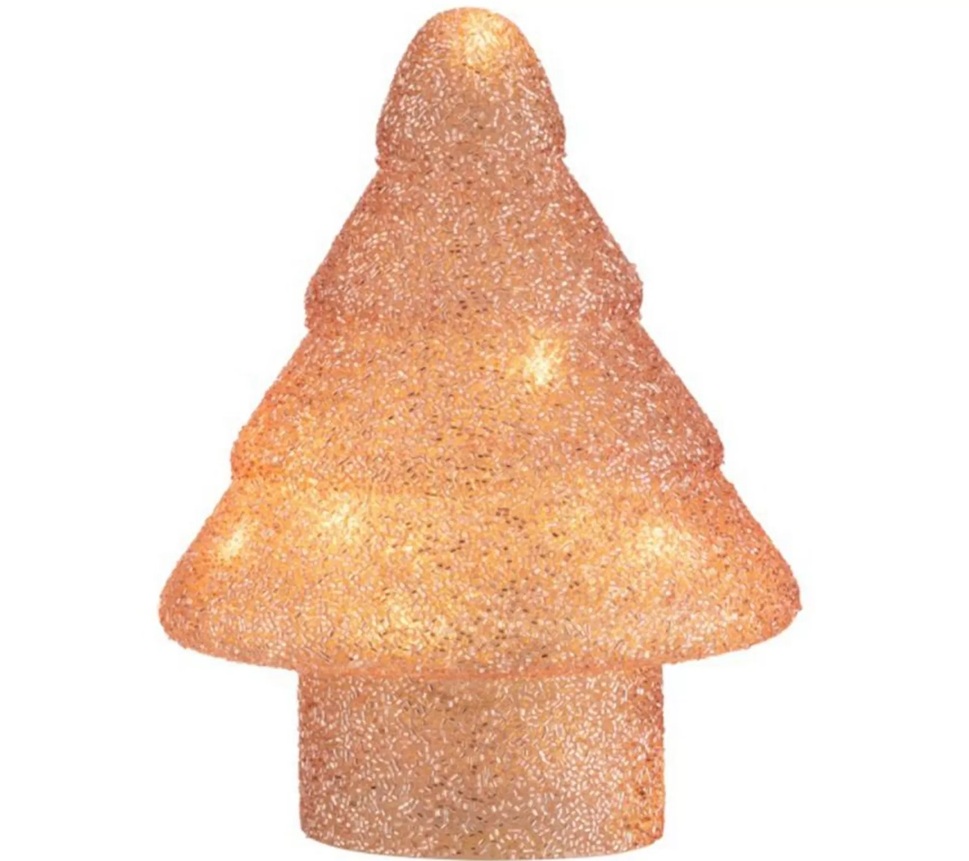 Fashion * Statuette Déco Led Verre "Sapin De Noël" 22Cm Rose