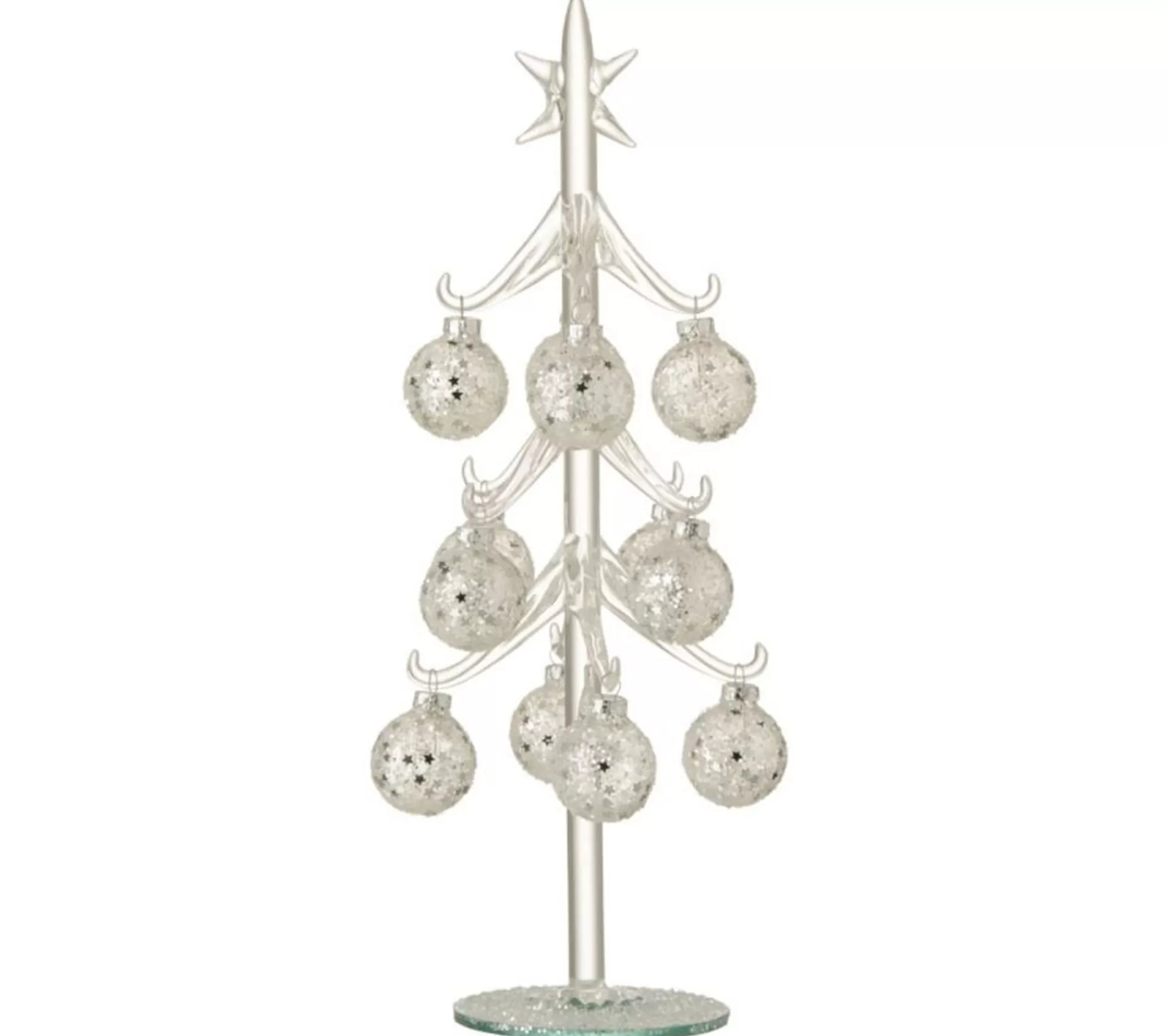 Hot * Statuette Déco "Sapin Et Boules Noël" 30Cm Argent