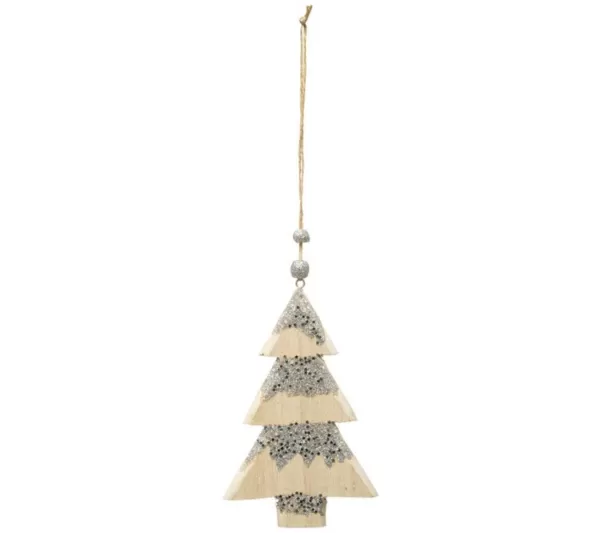 * Guirlande Et Boule De Sapin^Sujet De Noël Sapin "Hors Piste" 15Cm Naturel