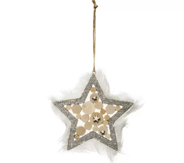 * Guirlande Et Boule De Sapin^Sujet De Noël Toile "Hors Piste" 12Cm Argent