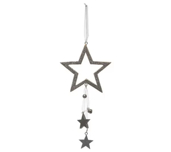 * Guirlande Et Boule De Sapin^Sujet De Noël Toile "Polaire" 24Cm Argent